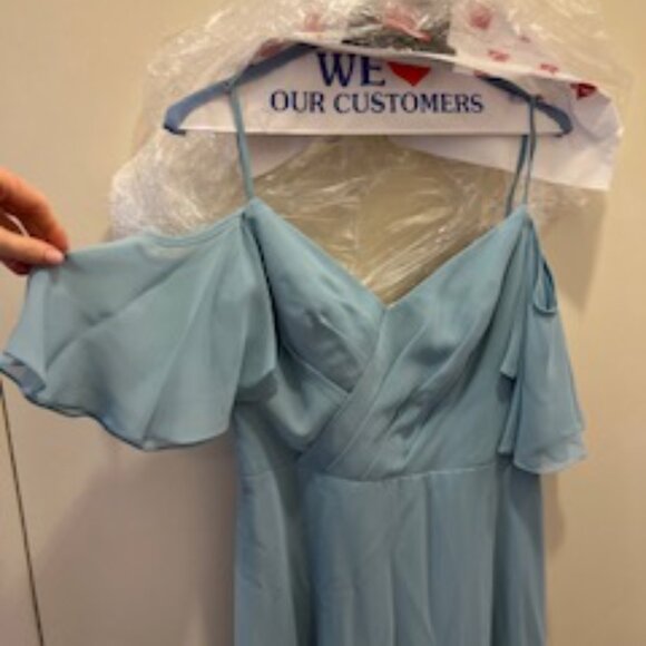 Sorella Vita Blue Flutter Sleeve Formal Maxi Dress – Bridesmaid - Picture 2 of 7